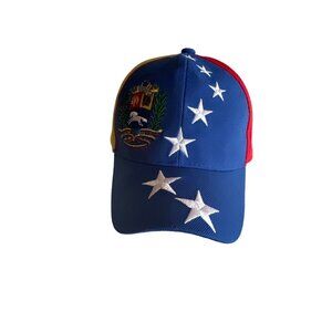 Venezuela Flag Baseball Cap Adjustable Embroidered Stars & Coat Of Arms